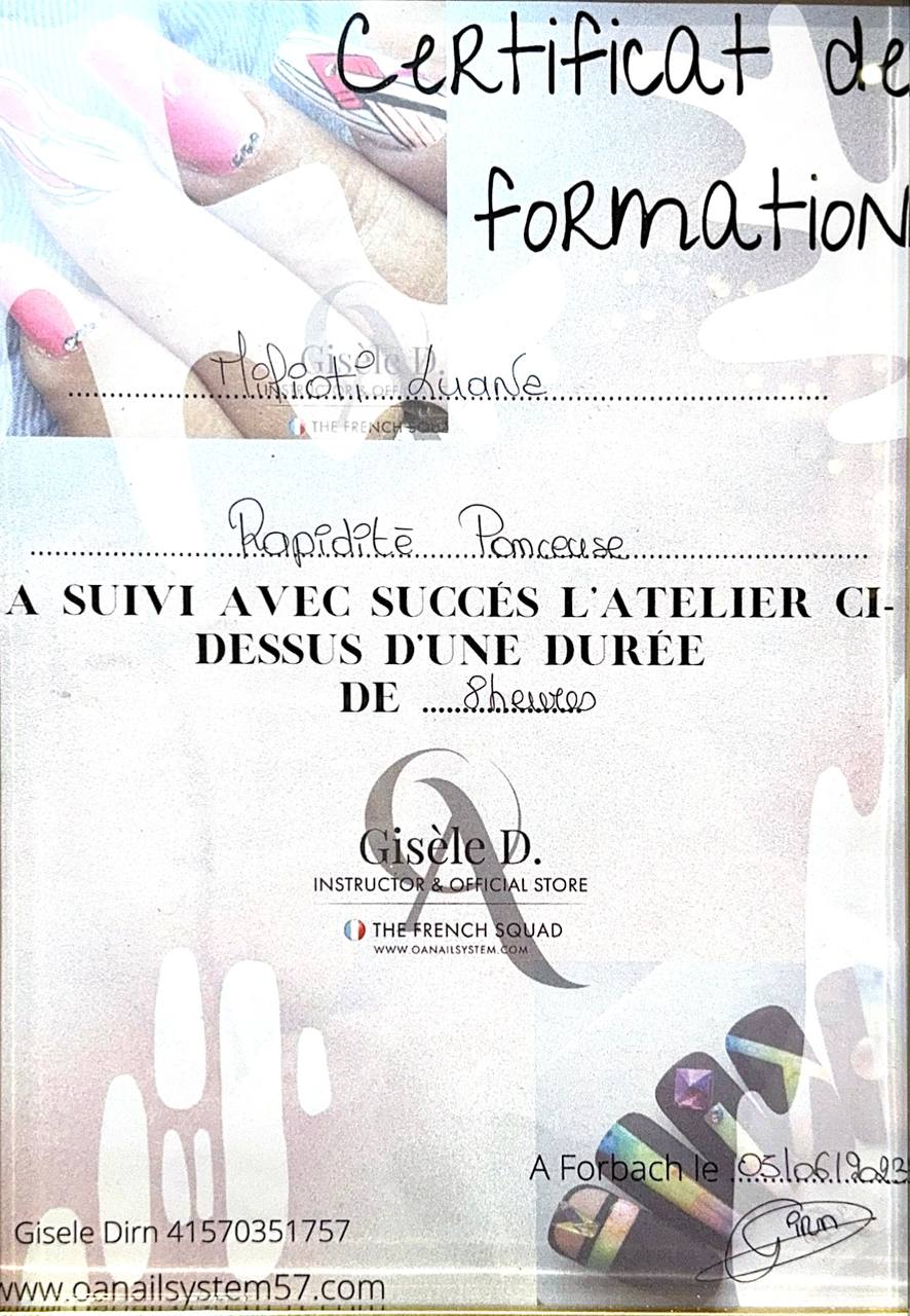 certificat formaiton nail