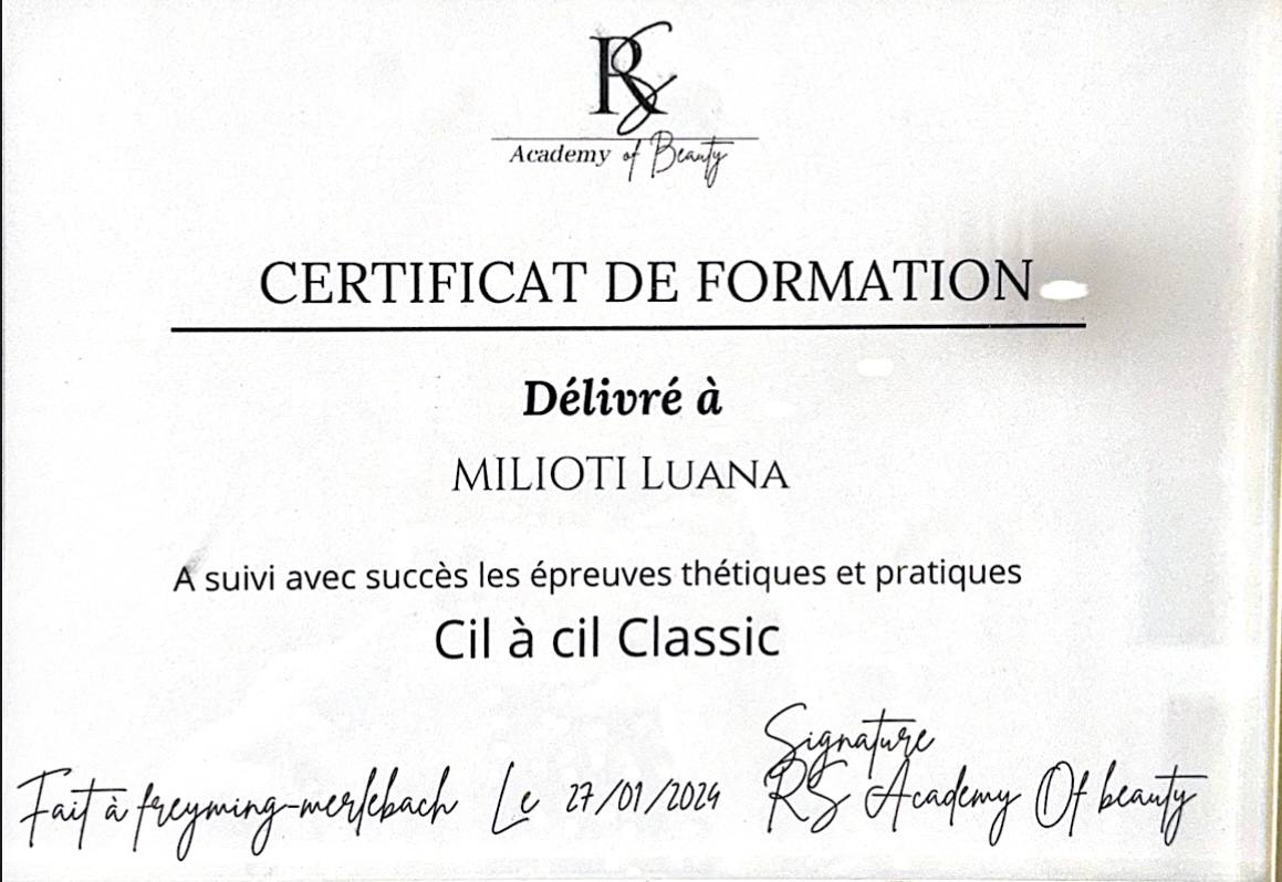 certificat formaiton nail